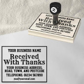 名前、住所などとともに感謝の意を込めて受領 ラバースタンプ