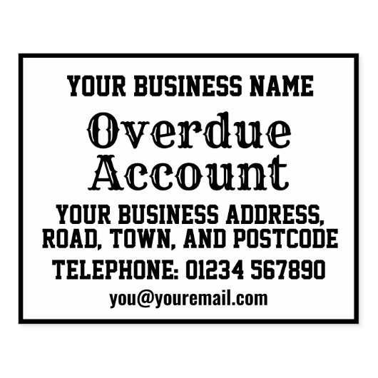 名前、住所などの未払い口座 ラバースタンプ (インプリント)