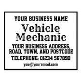 名前、住所などを含む自動車整備士 ラバースタンプ (インプリント)