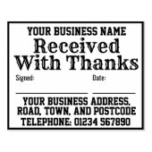 名前、住所付きの受領確認印 ラバースタンプ (インプリント)