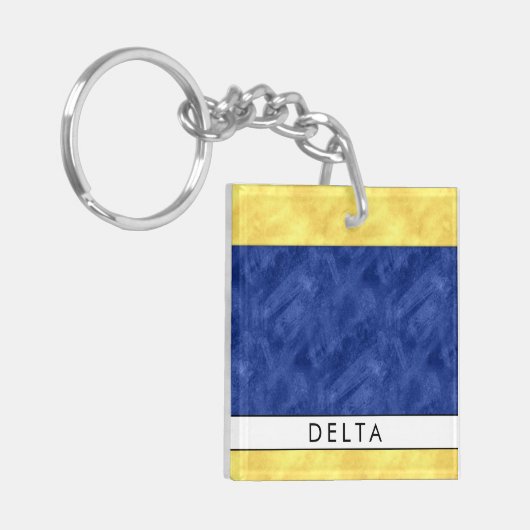 名前+信号航海のフラグDデルタ キーホルダー (正面左)