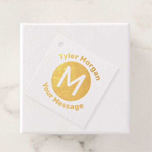 名前（円のモノグラム付き）、メッセージ フェイバータグ (箱)