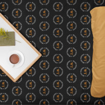 名前（円モノグラム）スタンプされたアロバーブラック