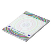 名前+円/鮮やかリングや輪パターン ノートパッド (回転)