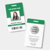 名前 写真 ロゴ バーコード 社員 ID カード バッジ (正面＆裏面)