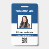 名前 写真 ロゴ QRコード 企業 社員 IDカード バッジ (正面)