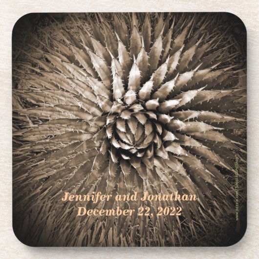 名前、南西アガベセピアタンブラウン コースター (正面)