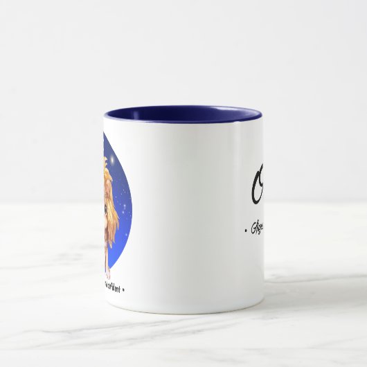 名前〔占星術の〕十二宮図アストロサインレオ水色ブルースタースキー マグカップ (中央)