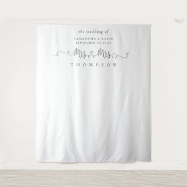 名前 名前 レズビアン 結婚式 フォトブース 背景 タペストリー