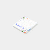 名前+多くのカラフル音楽ノートと記号ノート ポストイット (アングル)