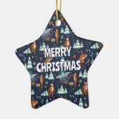 名前 – 大きな足、エイリアン、トナカイのクリスマス セラミックオーナメント (左)