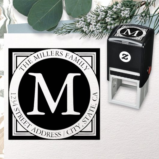 名前、姓のイニシャルと差出人住所 セルフインキングスタンプ