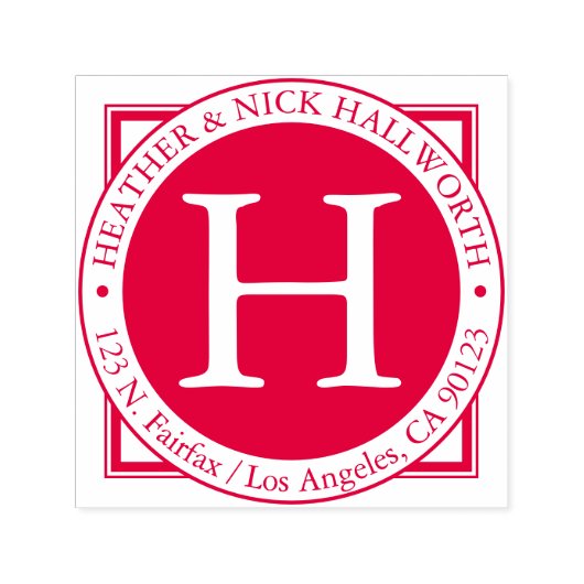 名前、姓のイニシャル、返送先住所 セルフインキングスタンプ (デザイン)