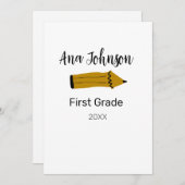 名前 学年 クラス 年度 鉛筆を追加 招待状 (正面/裏面)