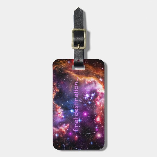 名前、小さなマゼラン雲の星付き翼先端 ラゲッジタグ (正面縦)