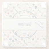 名前、小カラフルチップMosaic Terrazzo Pattern ガラスコースター (裏面)