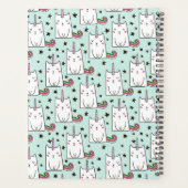 名前/年の追加 |かわいい手描きユニコーンの猫 プランナー手帳 (裏面)