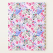 名前/年の追加 |ユニコーンとバラパターン プランナー手帳 (裏面)