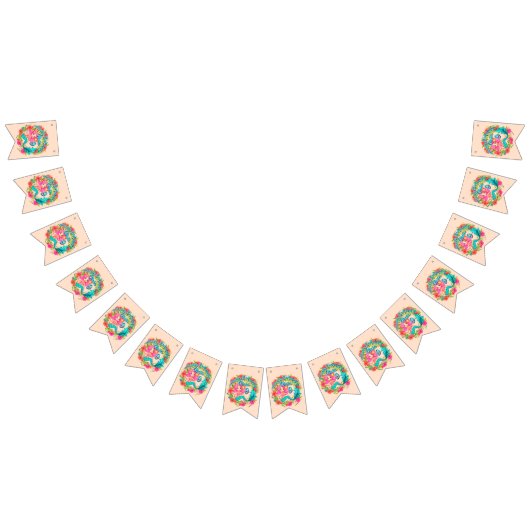 名前 年齢 ピンク マーメイド 青い尾 誕生日パーティーに追加 バンティングフラッグ (全)