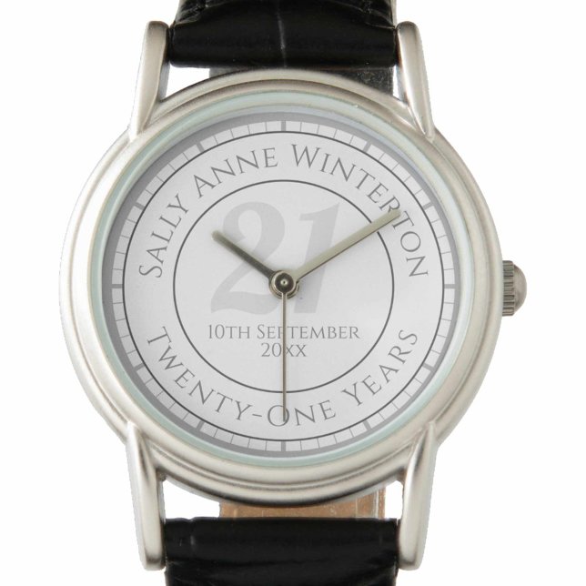 名前、年齢、日付と21歳の誕生日プレゼント 腕時計 (クリエイターアップロード済み)