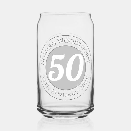 名前、年齢、誕生日を持つ誕生祝い ガラス缶 (裏面)