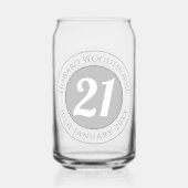 名前、年齢、誕生日を持つ誕生祝い ガラス缶 (正面)