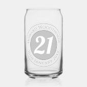 名前、年齢、誕生日を持つ誕生祝い ガラス缶 (裏面)