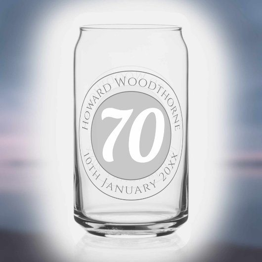 名前、年齢、誕生日を持つ誕生祝い ガラス缶