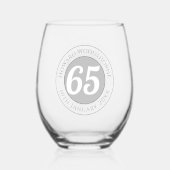 名前、年齢、誕生日を持つ誕生祝い ステムなしワイングラス (裏面)