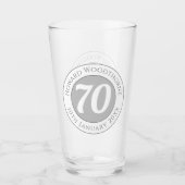 名前、年齢、誕生日を持つ誕生祝い タンブラーグラス (正面)