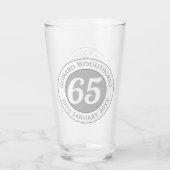 名前、年齢、誕生日を持つ誕生祝い タンブラーグラス (裏面)