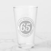 名前、年齢、誕生日を持つ誕生祝い タンブラーグラス (正面)