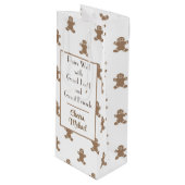 名前&引用文オンカワイジンジャーブレッドマン ワインギフトバッグ (正面アングル)