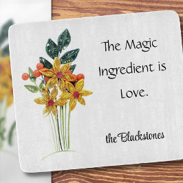 名前，引用文,紙クイル花ガラス カッティングボード