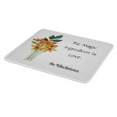 名前，引用文,紙クイル花ガラス カッティングボード (角)