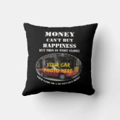 名前、彼の車の写真、文字、お金の幸福の車を追加 クッション (裏面)