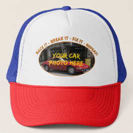 名前、彼の車の写真、文字、レースITを追加 – BREAK IT キャップ