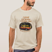 名前、彼の車の写真、文字、私は女性と車を愛する Tシャツ (正面)