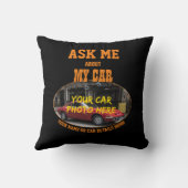 名前、彼の車の写真、文字、私頼の車について追加 クッション (裏面)