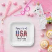 名前，愛国的USAステンシル7月4日広場パーティー ペーパープレート (パーティー)