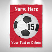 名前、数および文字が付いているサッカー毛布 フリースブランケット