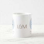 名前、日付と写真カスタムの白 コーヒーマグカップ (中央)