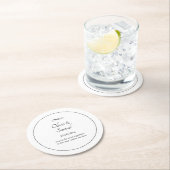 名前 日付 メッセージ ブラック ホワイト インフィニティ スクロール, ラウンドペーパーコースター (インサイチュ)