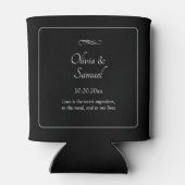 名前 日付 メッセージ 黒 白 無限  缶クーラー (裏面)