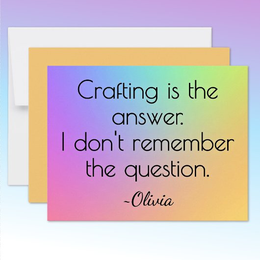 名前、明るいグラデーション虹 すべての機会 フラットカード ノートカード