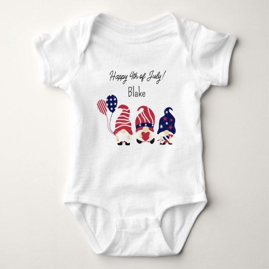 名前、格言、7月4日から24モス生まれたばかりのジャージー ベビーボディスーツ (正面)