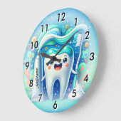 名前(歯科)の追加 ラージ壁時計 (傾斜)