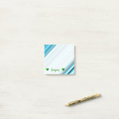 名前+海-青/刺激を受けたティール(緑がかった色)/アクアストライプ·注 ポストイット (デスク上)