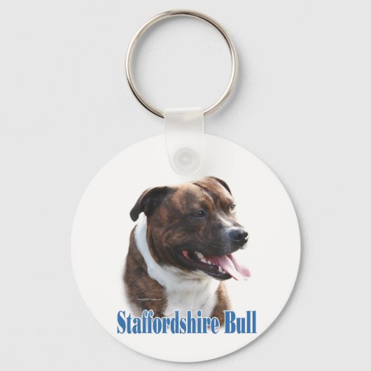 名前(犬)スタッフォードブルテリア キーホルダー (正面)