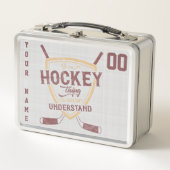 名前&番号カスタムホッケーランチボックス メタルランチボックス (正面)